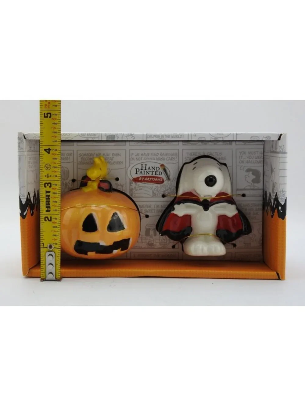 Peanuts Snoopy Woodstock Halloween Salt Pepper Shakers Vampire Pumpkin NIB